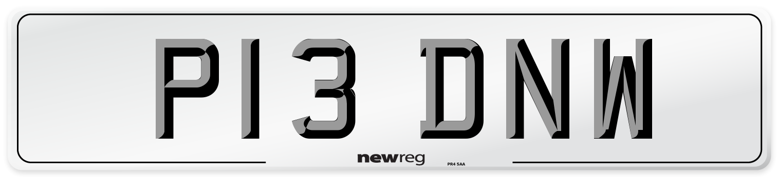P13 DNW Number Plate from New Reg